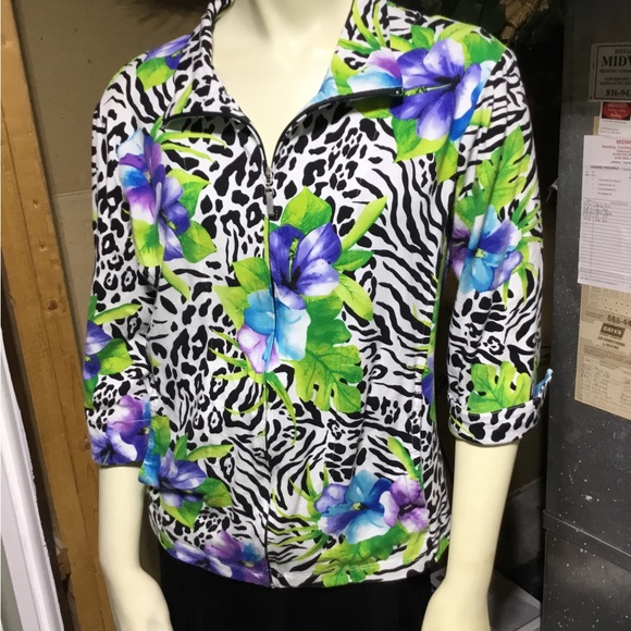 Erin London Zip Up Colorful Blazer - Picture 5 of 14